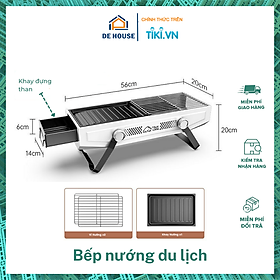 Mua Bếp Nướng Than Hoa Ngoài Trời Không Khói Nhỏ Gọn- Bếp Nướng BBQ Du Lịch Gấp Gọn Kèm Vỉ Nướng