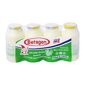 Sữa Uống Lên Men Betagen Hương Dứa 4x85ML