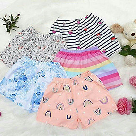 SET 10 QUẦN ĐÙI THUN COTTON NHIỀU HOẠ TIẾT CHO BÉ GÁI