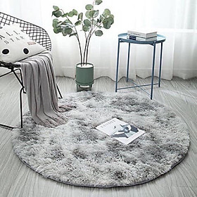 Mua Thảm Lông Trải Sàn Hình Tròn ( Đường Kính 1M ) - Loang Khói