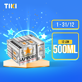 Bia Sapporo Premium - Thùng 12 lon 500ml