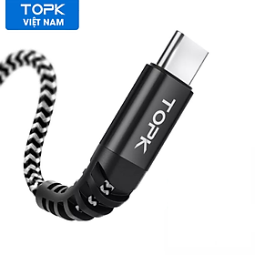 Mua  HÀNG CHÍNH HÃNG  Cáp Sạc Nhanh TOPK AN24 USB Bện Nylon to Type-C Cho HUAWEI P40 OPPO A91 Samsung Galaxy M31 - Phân phối bởi TOPK VIỆT NAM