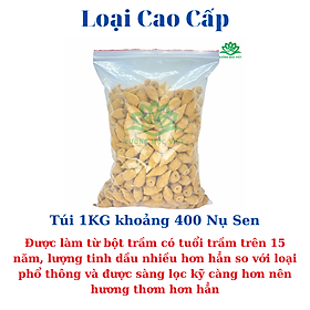 Nhang Nụ Trầm Hương Sạch Nguyên Chất Tự Nhiên Xưởng Mộc Việt - 1 KG Nụ Sen/Nụ Tháp - 3 Phân Loại Trầm Hương Khói Ngược