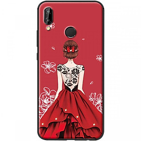 Ốp lưng dành cho điện thoại Huawei Nova 3I-Mẫu Cô gái váy đỏ áo đen