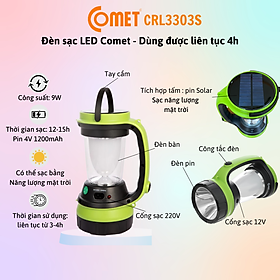 Mua Đèn Sạc Led tích hợp tấm pin solar COMET CRL3303S 9W - Hàng chính hãng