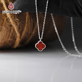 Dây chuyền cỏ 4 lá có tăng đơ - dài 40 ~ 45cm mặt 8mm - Ngọc Quý Gemstones