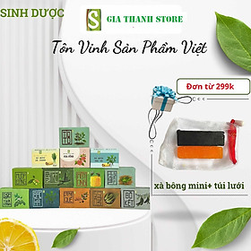 SINH DƯỢC SET 10 xà bông thiên nhiên đủ 10 vị, xà phòng handmade Soap 100gr Organic hữu cơ thảo mộc tự nhiên sạch khuẩn ngăn ngừa mụn lưng, mặt, hôi nách viêm nang lông