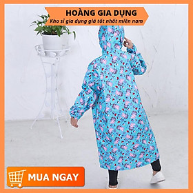 Áo Mưa BÍT TRẺ EM Cho Bé Cao 100- 130cm Vải Dù Không Xẻ Tà Cao Cấp AM13