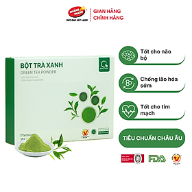 Bột Trà Xanh Sấy Lạnh Nguyên Chất Quảng Thanh Hộp 45g - Đắp mặt làm dịu da, kháng khuẩn, kháng viêm, giảm cân