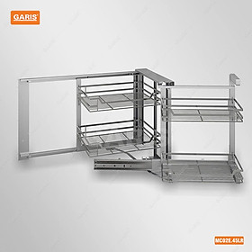 Hệ góc liên hoàn thông minh, nan vuông, inox 304 Garis MC02E.45L/R
