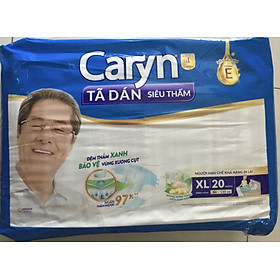 Mẫu mới nhất - Tã dán Caryn XL20 Siêu thấm Đệm thấm xanh bảo vệ vùng xương cụt - Tã dán người già, người lớn tuổi Caryn