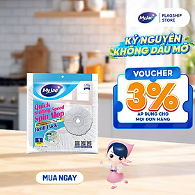 Bông Lau Thay Thế MyJae Dạng Tròn Dành Cho Cây Lau Nhà Xoay 360 Độ