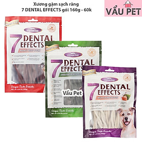 Xương gặm 7 Dental Effects làm sạch răng thơm miệng cho chó gói 160g