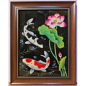 Mua Tranh sơn mài Hoa sen cá chép