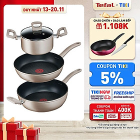 Mua Bộ 3 nồi chảo chống dính đáy từ Tefal Sensations dùng cho mọi loại bếp (Nồi 24cm  chảo 24cm & 28cm) - Hàng chính hãng