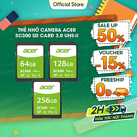 Thẻ nhớ cho camera Acer SD Card SC300 4K UHS-II - Hàng chính hãng