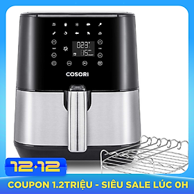 COSORI, NỒI CHIÊN KHÔNG DẦU ĐIỆN TỬ, VỎ THÉP, 5.5L (AIR FRYER)- HÀNG CHÍNH HÃNG