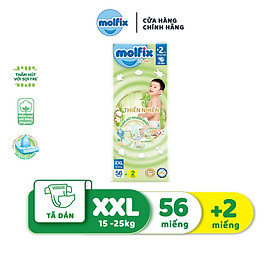 Tã/bỉm dán Molfix Thiên nhiên Super Jumbo XXL (15kg - 25kg) - Gói 56+2 miếng