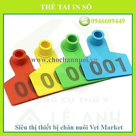 Sét 100 thẻ tai in số sẵn cho heo, bò, dê, 100 thẻ tai in số sẵn 4x5 cho gia súc