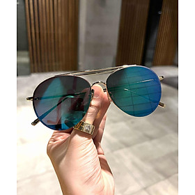 Kinh râm thời trang Hàn Quốc mắt xanh gương cao cấp + Tặng phụ kiện kèm theo