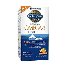 Garden of Life EPA/DHA Omega 3 Fish Oil - Minami Natural Brain Function, Heart and Mood Supplement, 60 Softgels