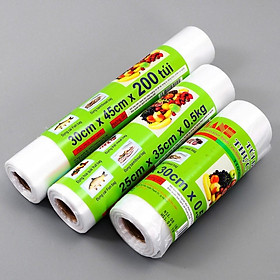 Mua Combo 3 cuộn  túi đựng thực phẩm tự phân hủy sinh học trắng