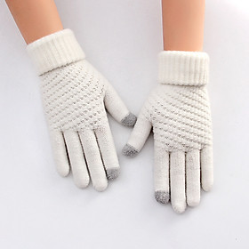 Hình ảnh Găng Tay Len (Bao tay len) Dày Màu Trơn Giữ Ấm Thiết Kế Ngón Tay Chạm Màn Hình Cảm Ứng - Touchscreen Gloves - Mã GT000