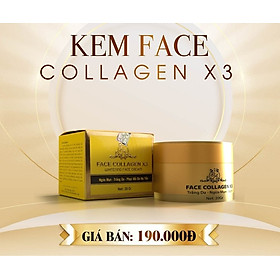 Kem Face Collagen X3 Dưỡng Trắng Da - Ngừa Mụn - Mờ Nám - Phục Hồi Da Mỹ Phẩm Đông Anh Chính Hãng 20g