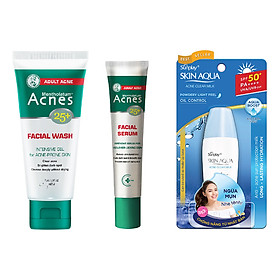 Bộ Sản Phẩm Chống Nắng Ngừa Mụn Sunplay - Acnes (Sữa Chống Nắng 25g + Gel Rửa Mặt 100g + Tinh Chất Chuyên Biệt 25ml)
