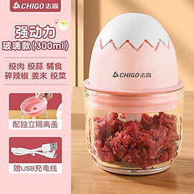 Giao hàng nhanh máy xay thịt Zhigao điện gia dụng nhỏ máy bổ sung thức ăn cho bé đa năng tỏi hiện vật nhồi thịt bằm tự động - Phấn Cô Gái (300ml)
