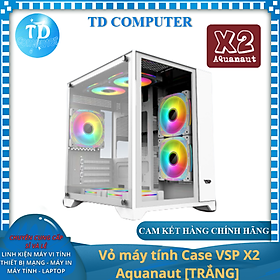 Vỏ máy tính Case VSP X2 Aquanaut [TRẮNG] không Fan Kính cường lực 2 mặt (M-ATX,I-ATX) - Hàng chính hãng Tech Vision phân phối