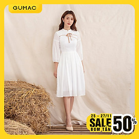 Đầm váy nữ DA10109 GUMAC thiết kế cổ tàu phối viền