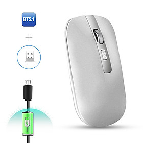 HXSJ M50 Dual Mode Wireless Mouse 2.4G Wireless Mouse BT Mouse Mute Office Mouse with Adjustable DPI for PC Laptop