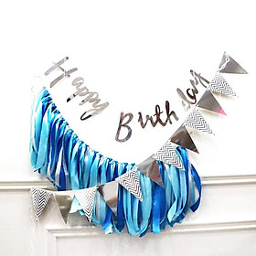 Dây chữ Happy Birthday nét kiểu - Bạc