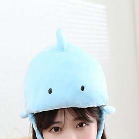 Cute Dolphin Hat Funny Novelty Plush Animal Hat Photo Props Dress Up Hat Cosplay Halloween Party Costume Headgear