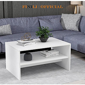 Bàn trà sofa giá tốt FINILI 2 tầng trắng tháo lắp dễ dàng phòng khách FNLFNL355.6