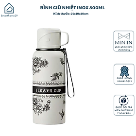 Mua Bình Giữ Nhiệt Inox 800ml  Nắp Làm Cốc Uống Nước  Lưới Lọc Trà Cao Cấp - HÀNG CHÍNH HÃNG MINIIN