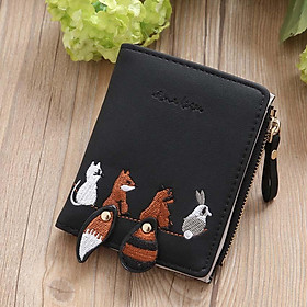 Ví nữ cầm tay mini da PU chống nước, khóa kim loại cao cấp mẫu con cáo đuôi xoay phong cách thời trang Hàn Quốc (CN415)