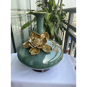 Mua BÌNH HÚT TÀI LỘC BÁT TRÀNG CAO CẤP DÁNG CỔ CAO HỌA TIẾT ĐẮP NỔI