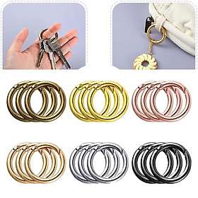 18Pcs Spring Gate O Rings Carabiner Push Gate Snap Hook Clamp Clasp 25mm for Purse