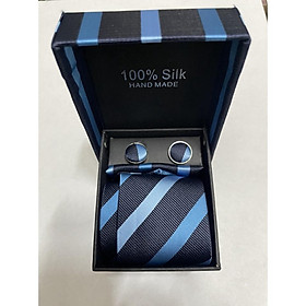 Bộ Cavat hộp dành cho chú rể - cà vạt MC trẻ tuổi - cà vạt thanh biên công sở trọn bộ gồm cà vạt 6cm khăn túi và khuy áo