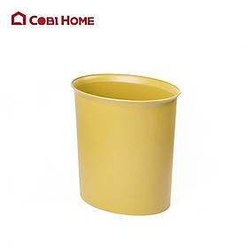 Thùng rác nhựa chống cháy hình oval 8.5L - màu vàng và xám