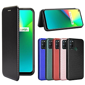 Ốp Lưng Nắp Gập Sợi Carbon Cho Oppo Realme C15 C11 C12 C17 X7 X50 X3 V3 Pro Realme 6 7 5 Pro Q2 V5 V3
