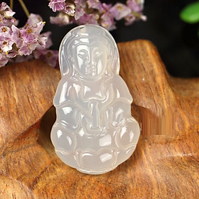 Combo mặt dây chuyền hình Phật, Đá cẩm Thạch, Dòng Marble Thiên nhiên, kèm BẢN PHOTOCOPY GIẤY KIỂM ĐỊNH SJC, kèm dây đeo chỉ đỏ, kèm hộp đựng cung hỷ lót gấm/ lụa