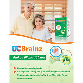 Hỗ trợ tăng tuần hoàn máu não US Brainz - Hộp 100 viên