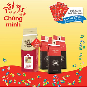 [COMBO 4] Cà Phê Bột Truyền Thống Highlands Coffee 1kg và 3 gói 200gr