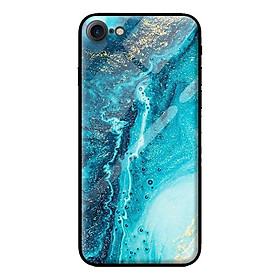 Ốp kính cho iPhone 8 mẫu NỀN ĐÁ HOA 12 - Hàng chính hãng