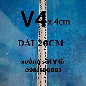 sắt V lỗ (cây V4x4 - dài 20cm),sắt kệ V lỗ,V lỗ đa năng,sắt cây V lỗ,V lỗ đa năng