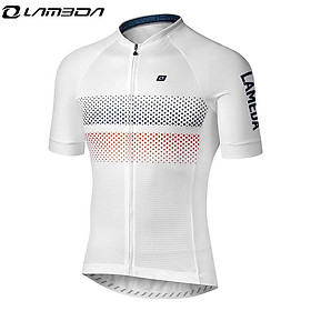 Lameda Pro Cycling Jersey Summer MTB Quần áo xe đạp thoáng qua áo sơ mi xe đạp nam Color: White Size: XL