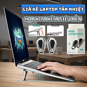 Mua Bộ Đế Kê Laptop Tản Nhiệt Mini Kim Loại Kẽm Cao Cấp Gấp Gọn Giá Đỡ Macbook 2 Chân Keo Dán Siêu Dính - Hàng nhập khẩu
